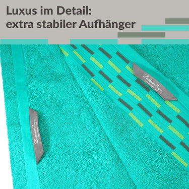 Saunahandtuch groß 100x200 cm, Lugano Saunatuch Türkis - Meer