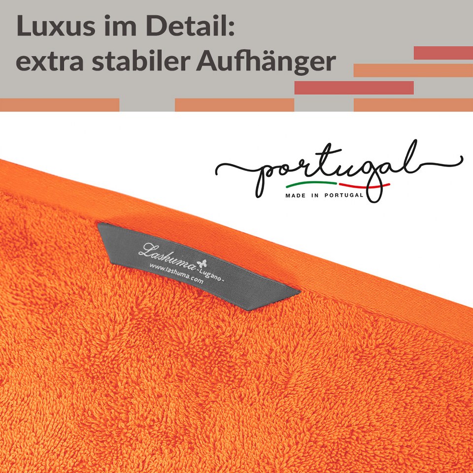 XXL Saunatuch 80x200 cm, Orange Lugano Liegehandtuch für Sauna