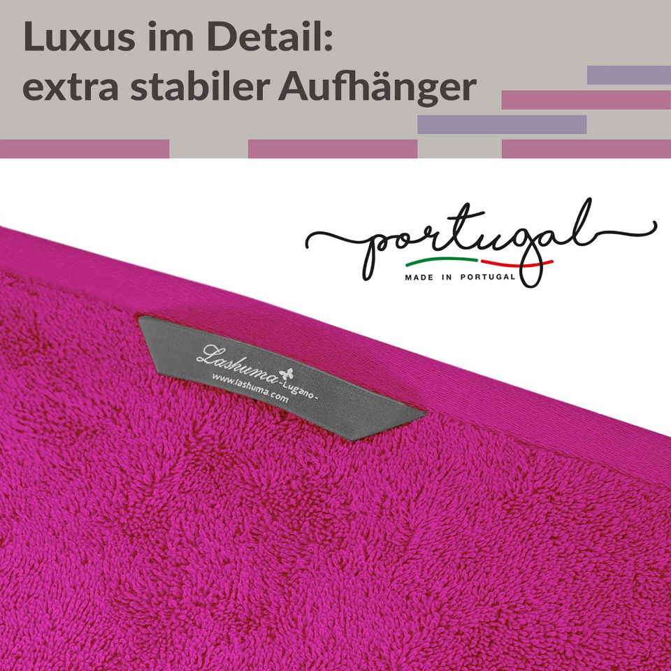 Saunahandtuch groß 100x200 cm, Lugano Saunatuch Pink - Purpur