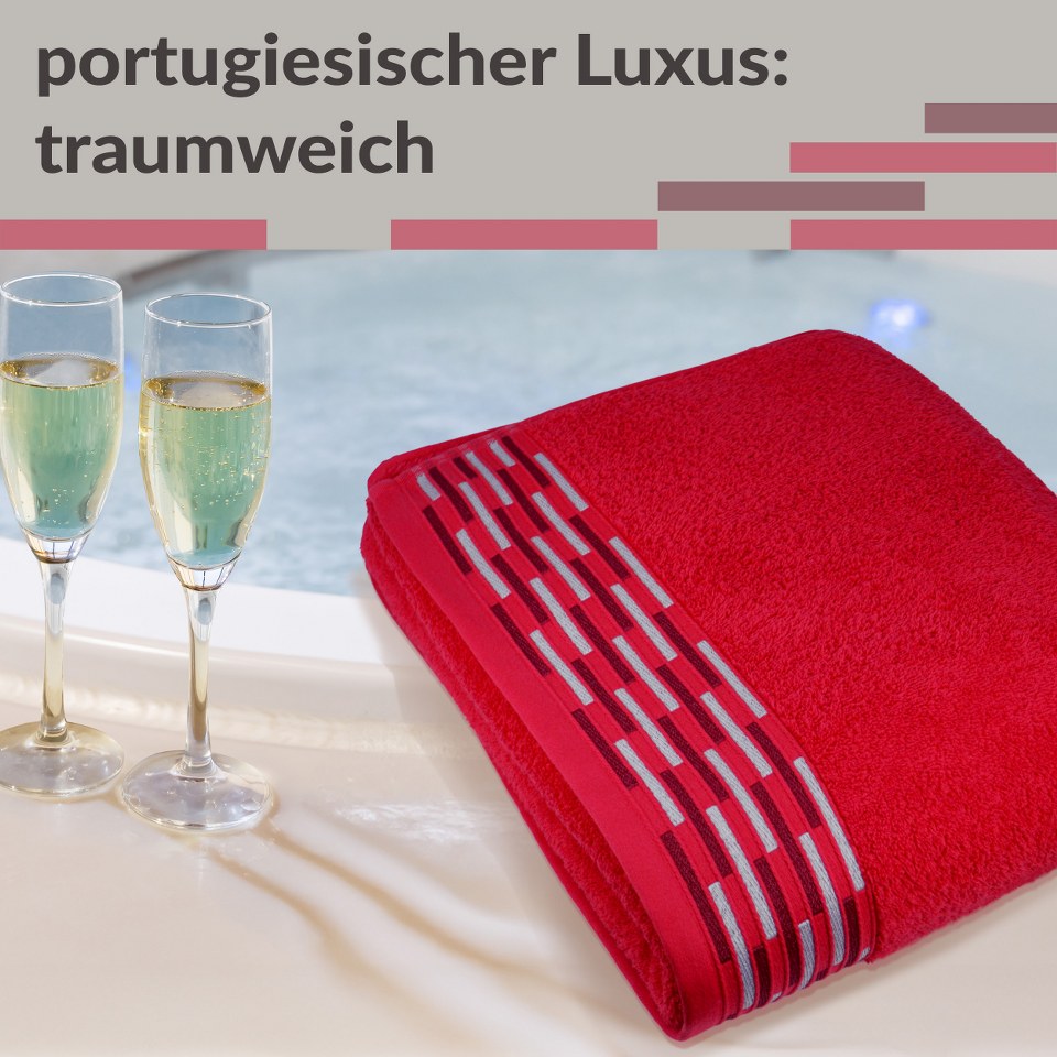 XL Saunahandtuch 80x200 cm superflauschig Rot - Scharlach