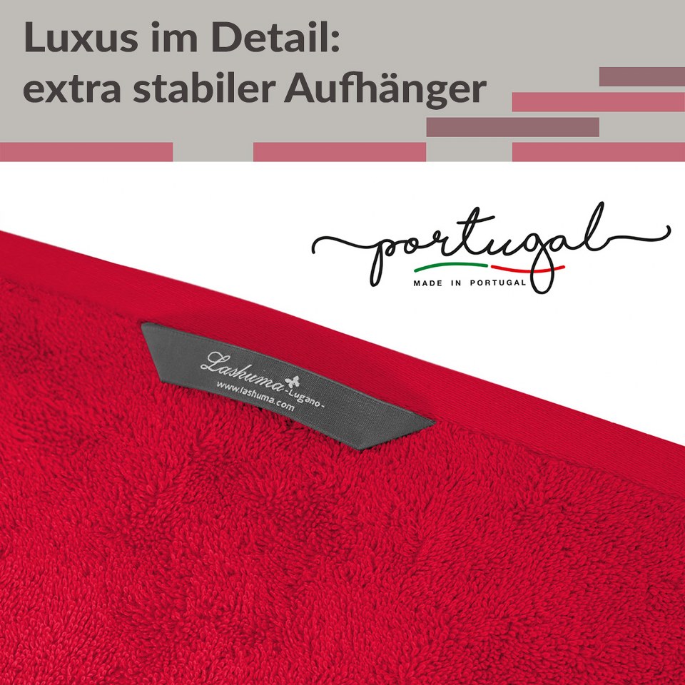 Saunahandtuch groß 100x200 cm, Lugano Saunatuch Rot - Scharlach