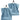 Seiftuch 30x30 cm, 2er Set Waschlappen Blau - Tauben