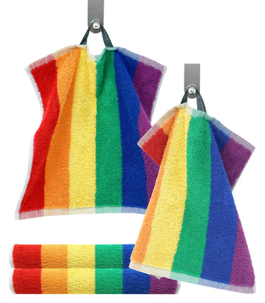 Regenbogen 4 Stück Waschlappen, Gästehandtücher klein 30x30 cm – Lashuma