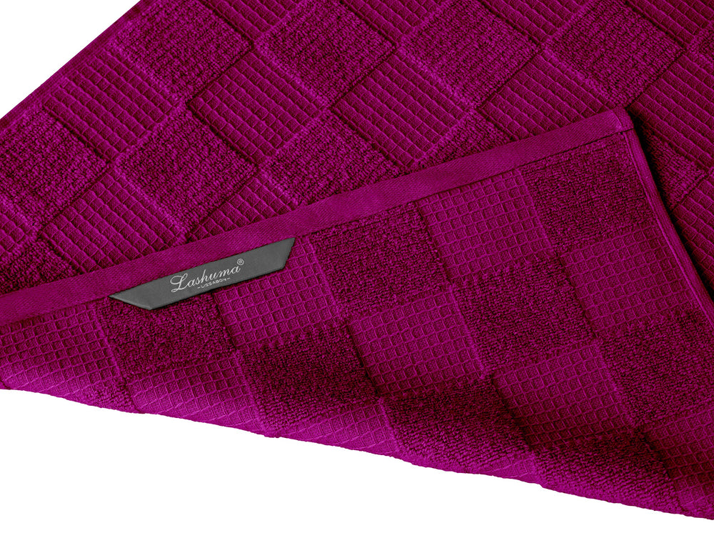 Geschirrtücher 2 in 1 Waffelpique und Frottee 50x50 cm, Violett - Orchidee