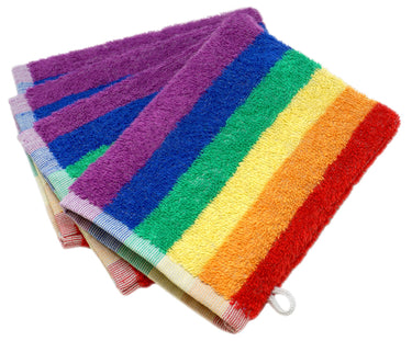 Regenbogen Waschhandschuh 4er Set 16x21 cm