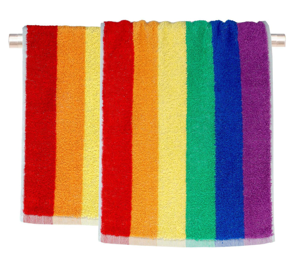 Regenbogen 2er Set Gästehandtücher, kleine Handtücher 30x50 cm – Lashuma