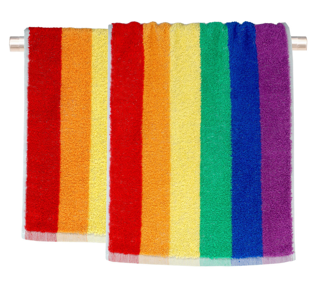 Regenbogen 2er Set Gästehandtücher, kleine Handtücher 30x50 cm