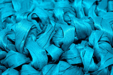 Handemade Schlingenteppich 50x70 cm, Blau - Pazifik