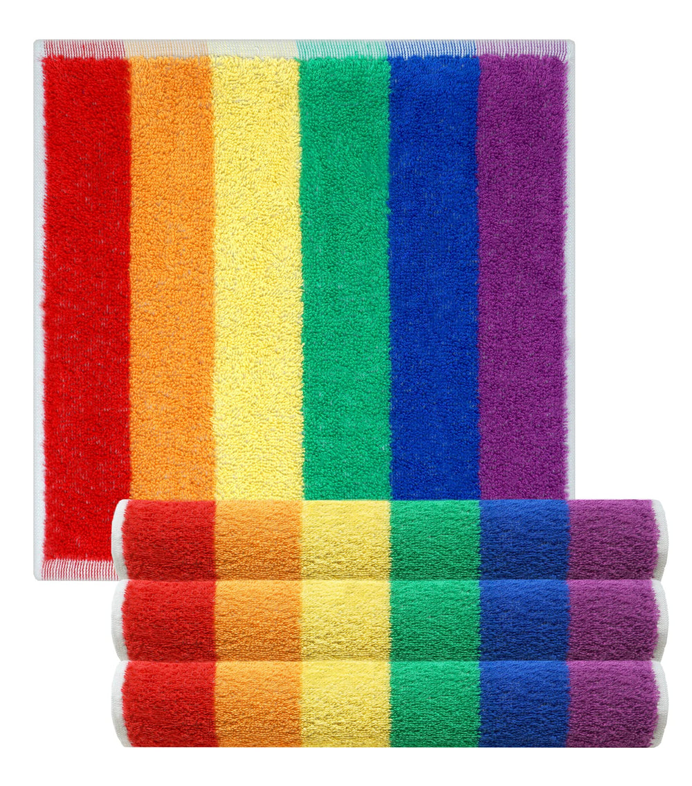 Regenbogen 4 Stück Waschlappen, Gästehandtücher klein 30x30 cm