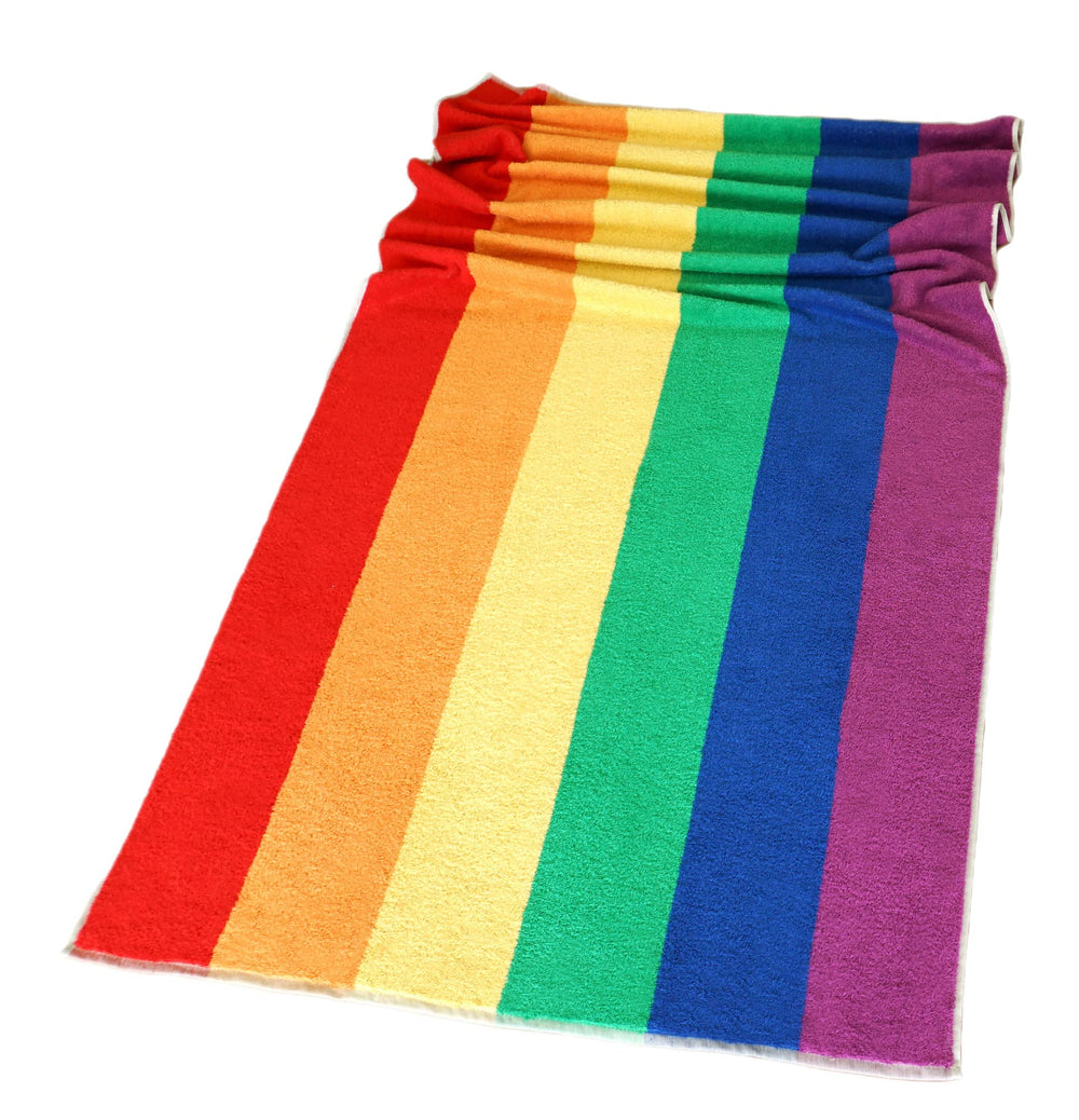 Regenbogen XXL Strandtuch mit Streifen 90x180 cm