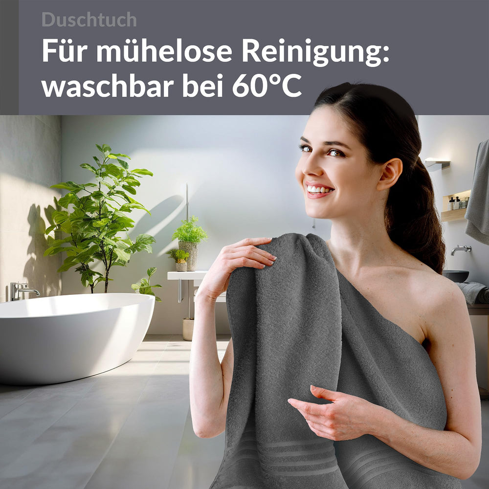 Duschhandtuch 70x140 cm Grau - Anthrazit
