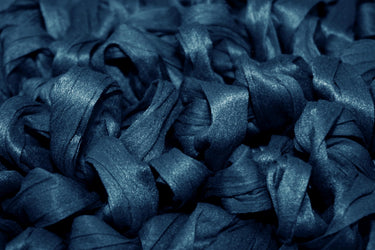 Handemade Schlingenteppich 50x70 cm, Blau - Kosmos