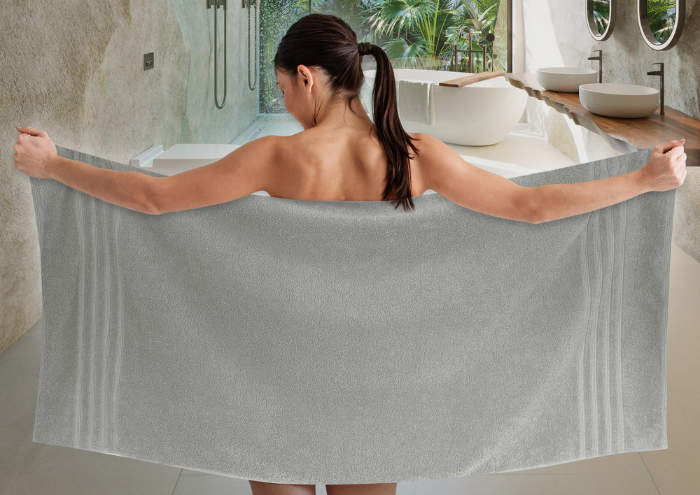 Duschtuch 70x140 cm 2er Set Grau - Stein