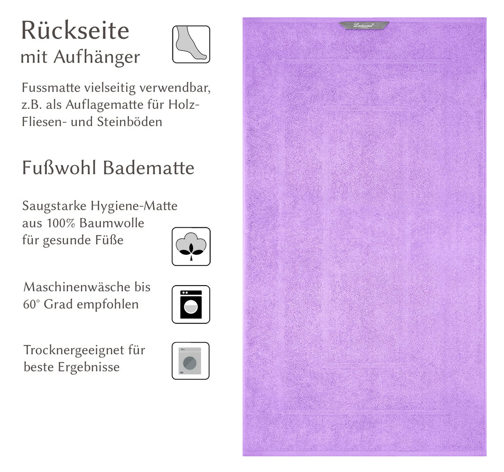 Frottee Badematte 50x80 cm Lila - Flieder