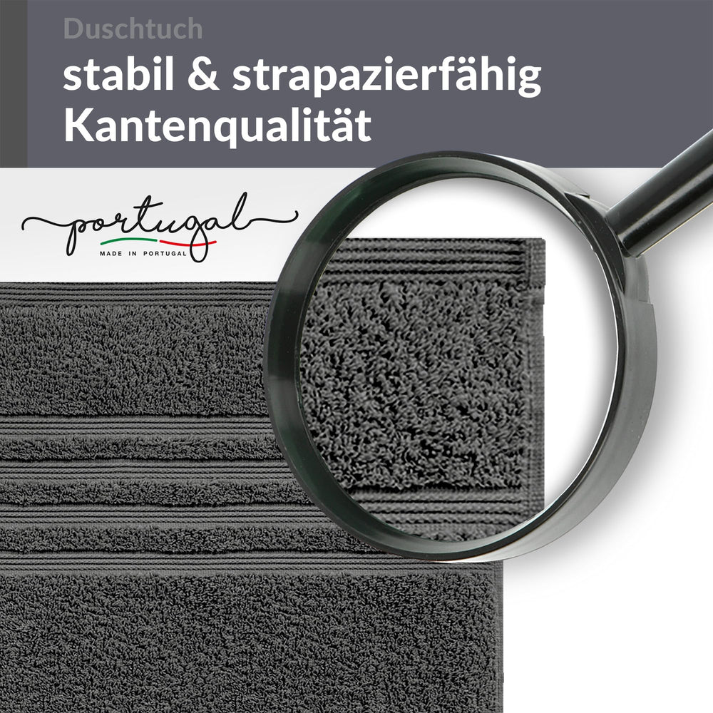 Duschtuch 70x140 cm 2er Set Grau - Anthrazit