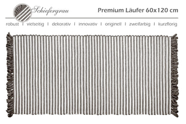 Handmade Läufer 60x120 cm Grau - Schiefer