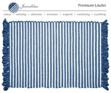 Handmade Läufer 50x70 cm Blau - Jeans