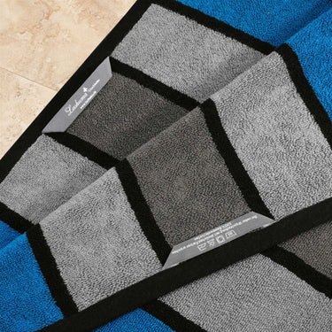 XL Premium Saunahandtuch 80x200 cm, Blau - Türkis - Grau