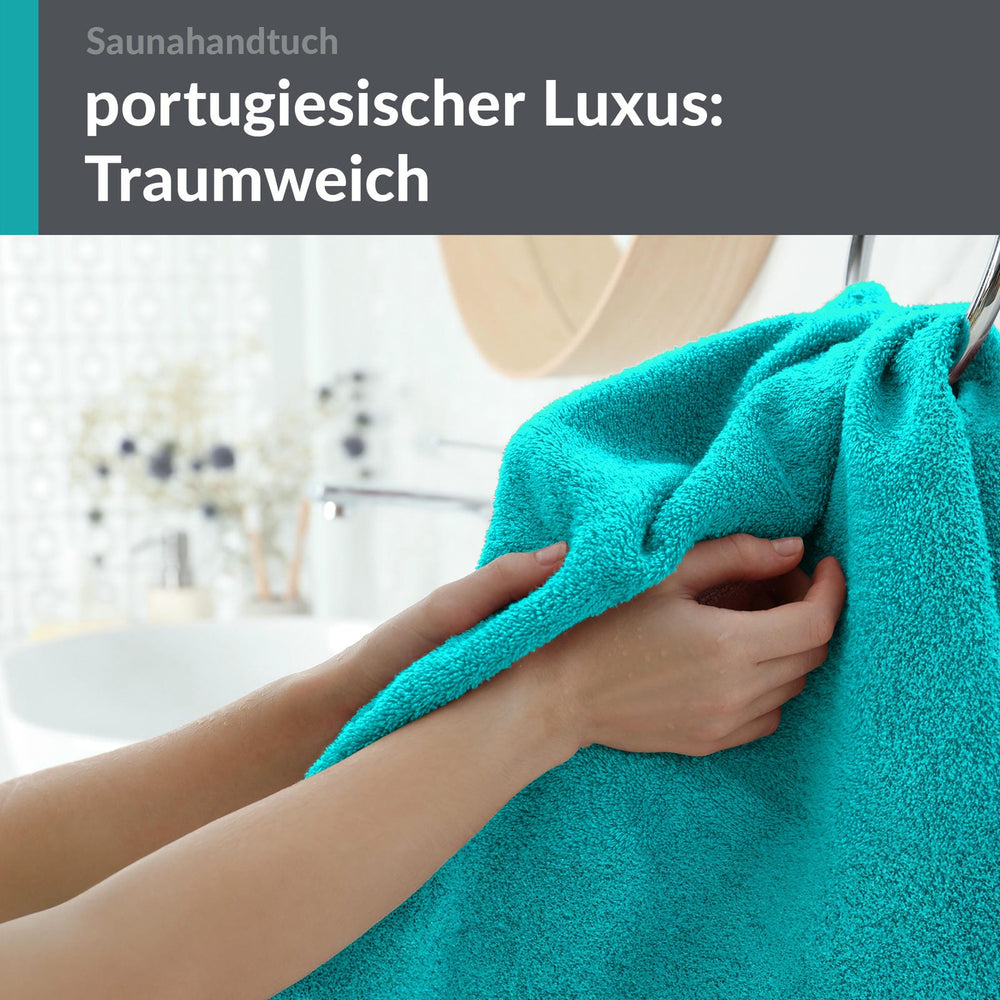Saunahandtuch extra lang 80x220 cm Grün - Nautic