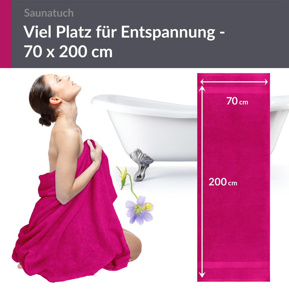 Saunahandtuch 70x200 cm Pink - Purpur