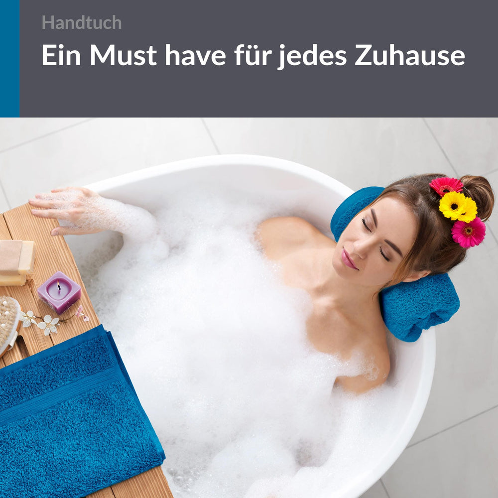 Handtuch Set 50x100 cm 2 Stück Blau - Petrol