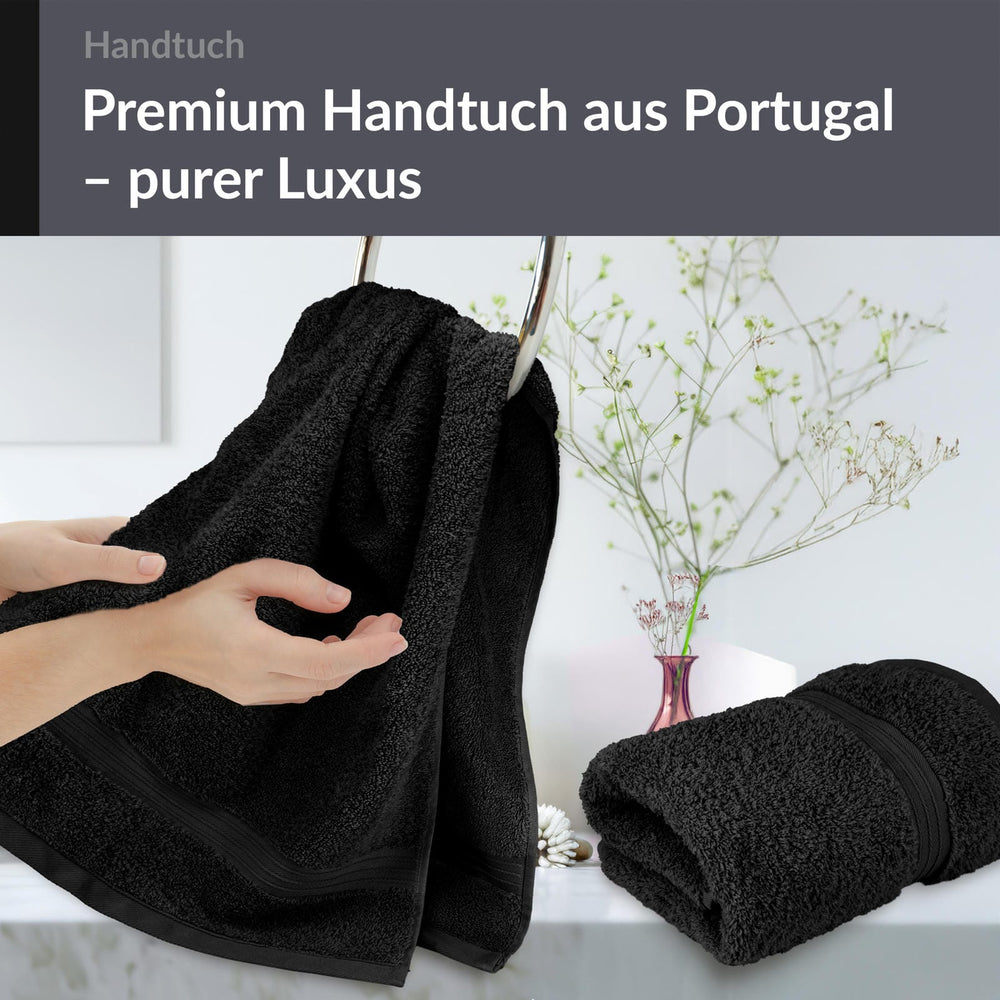 Handtuch Set 50x100 cm 2 Stück Schwarz