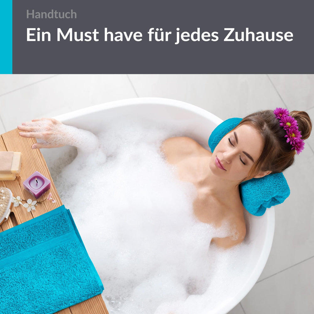 Handtuch Set 50x100 cm 2 Stück Blau - Aquamarin