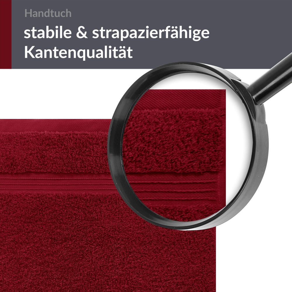 Handtuch Set 50x100 cm 2 Stück Rot - Rubin