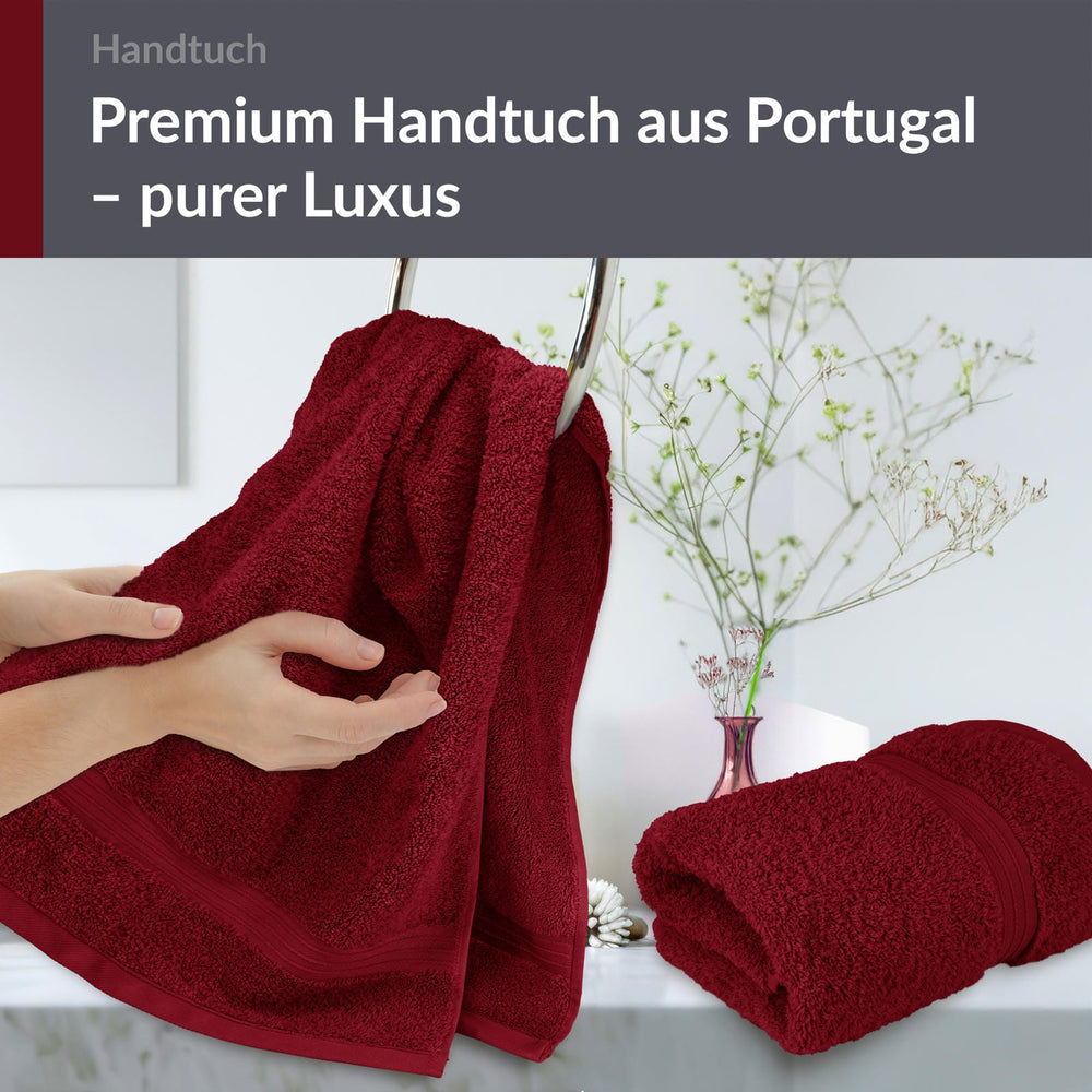 Handtuch Set 50x100 cm 2 Stück Rot - Rubin