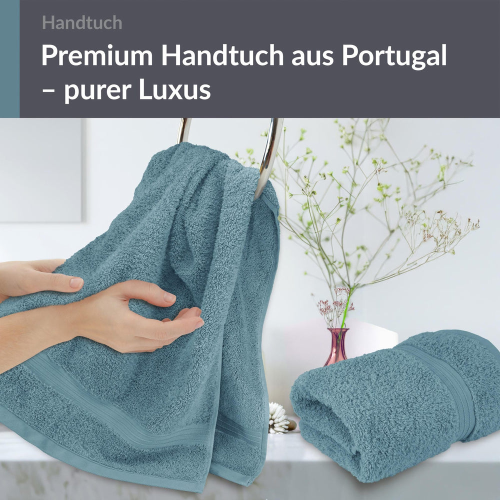 Handtuch Set 50x100 cm 2 Stück Blau - Tauben