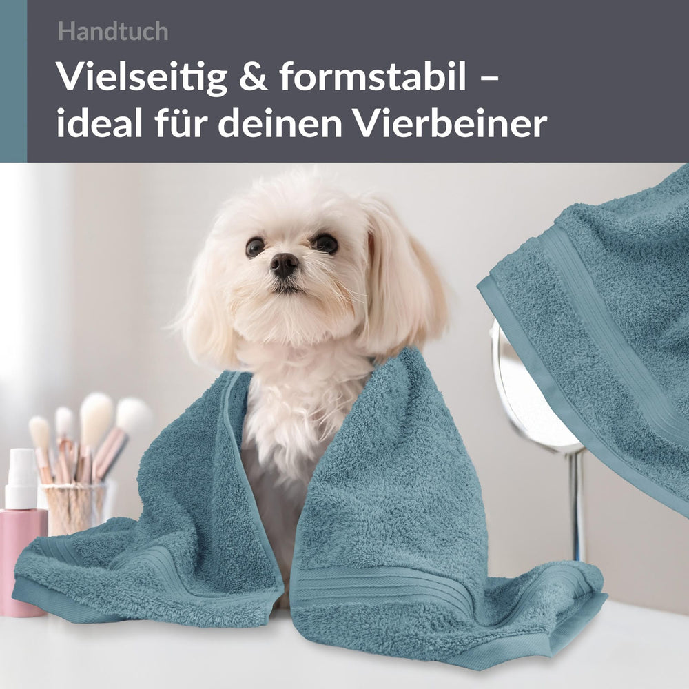Handtuch Set 50x100 cm 2 Stück Blau - Tauben