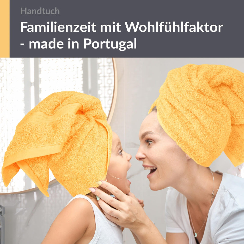 Handtuch Set 50x100 cm 2 Stück Gelb - Aprikosen