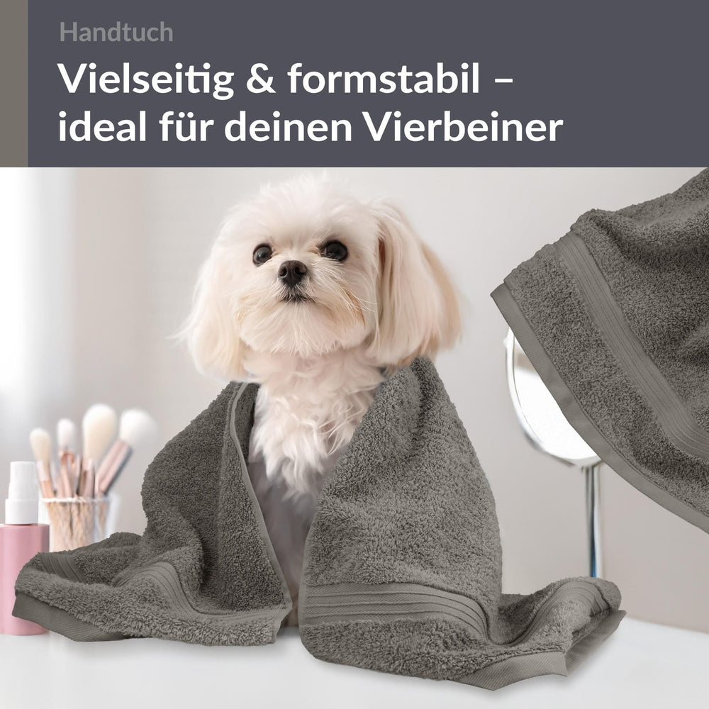 Handtuch Set 50x100 cm 2 Stück Grau - Dunkelgrau