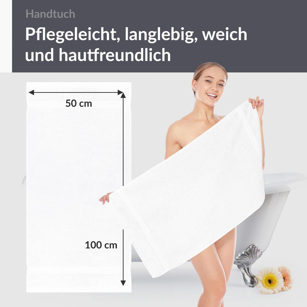 Handtuch Set 50x100 cm 2 Stück Weiß