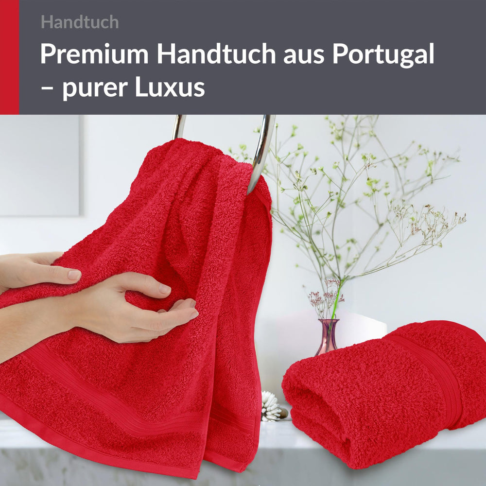 Handtuch Set 50x100 cm 2 Stück Rot - Scharlach