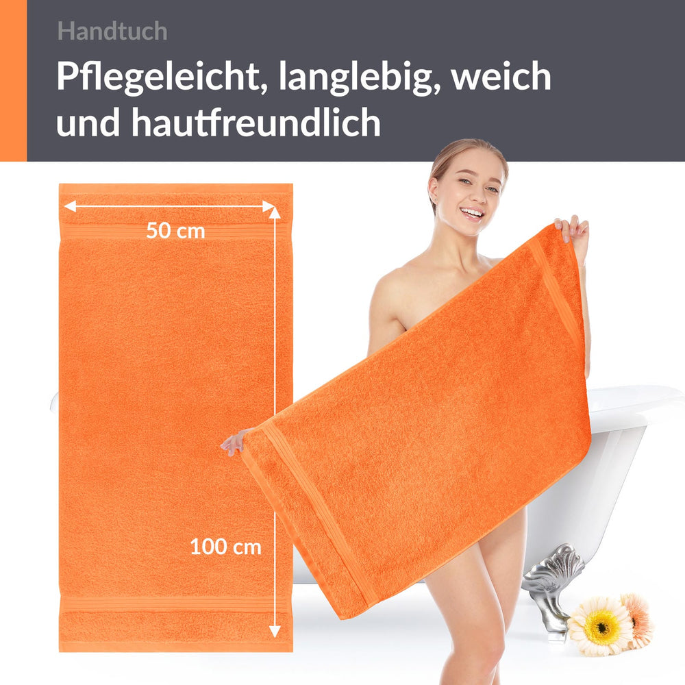 Handtuch Set 50x100 cm 2 Stück Orange - Blutorange