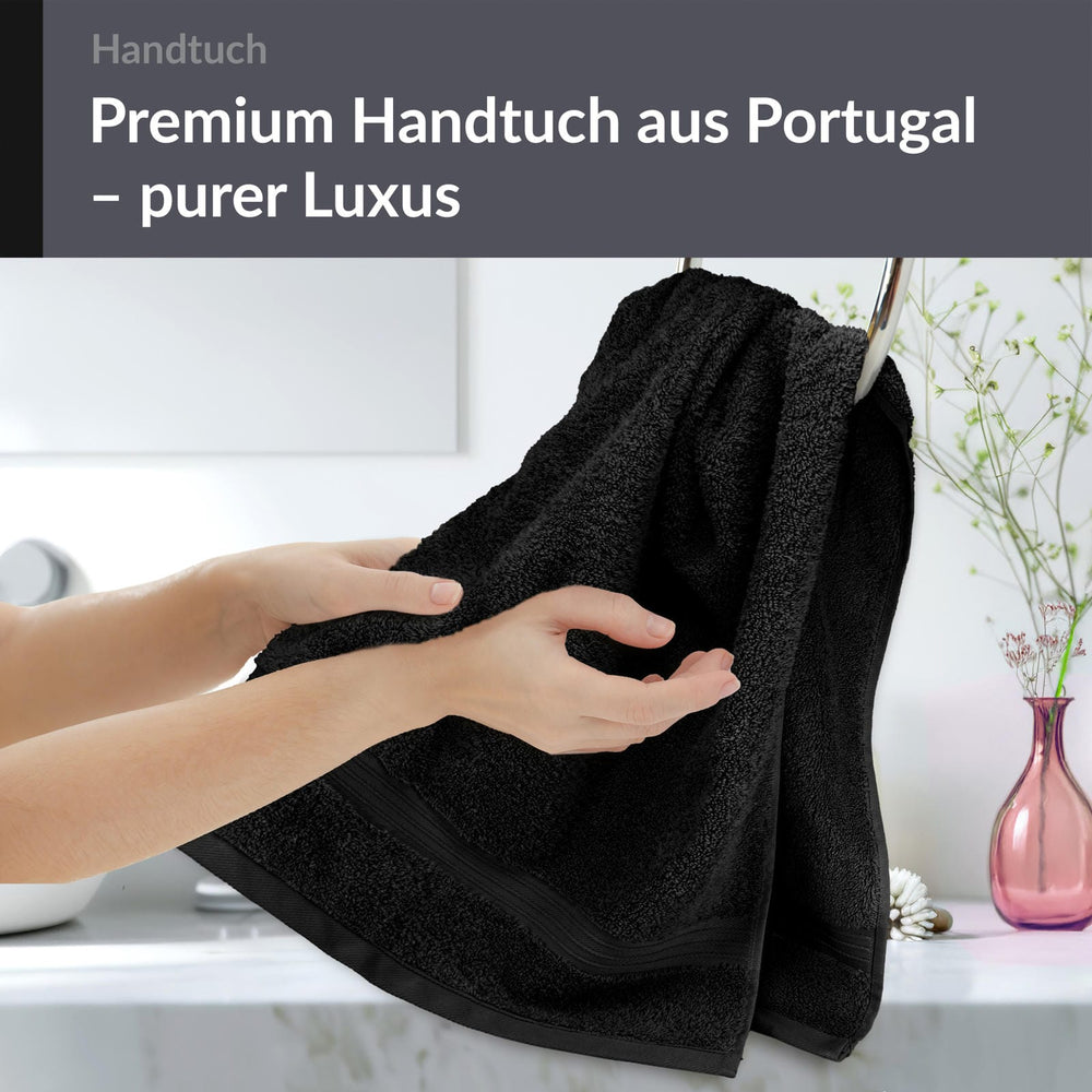 Frottee Handtuch 50x100 cm Schwarz