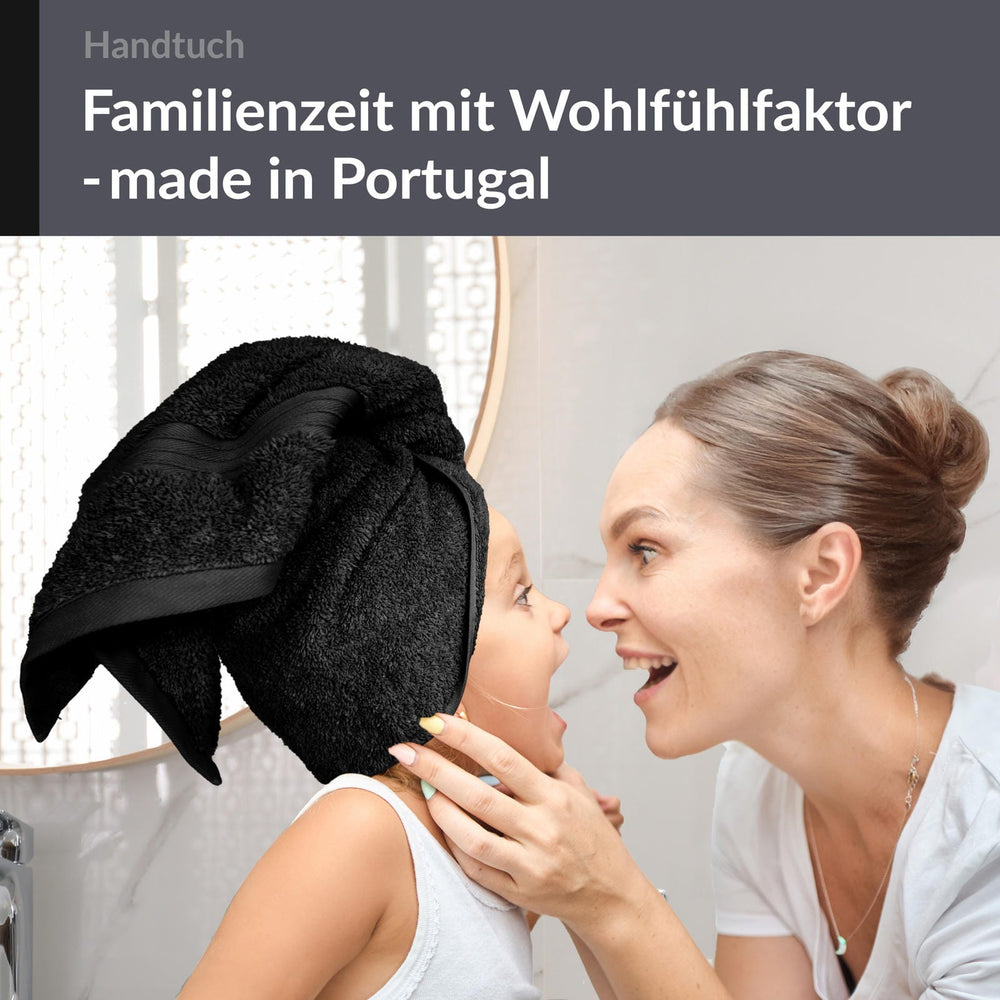 Frottee Handtuch 50x100 cm Schwarz