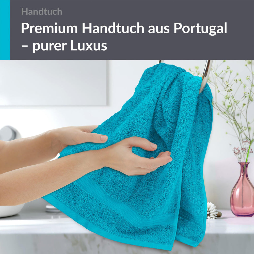 Frottee Handtuch 50x100 cm Blau - Aquamarin