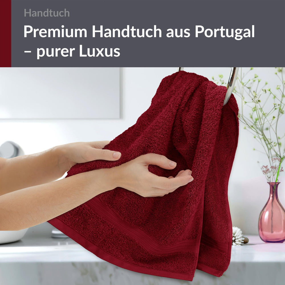 Frottee Handtuch 50x100 cm Rot - Rubin