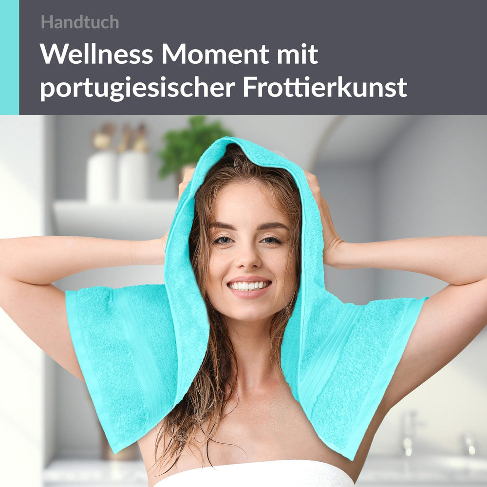 Frottee Handtuch 50x100 cm Türkis
