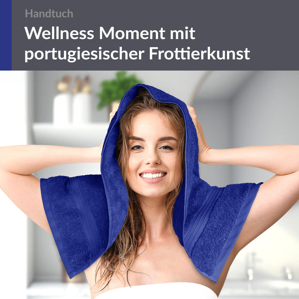 Frottee Handtuch 50x100 cm Blau - Königs