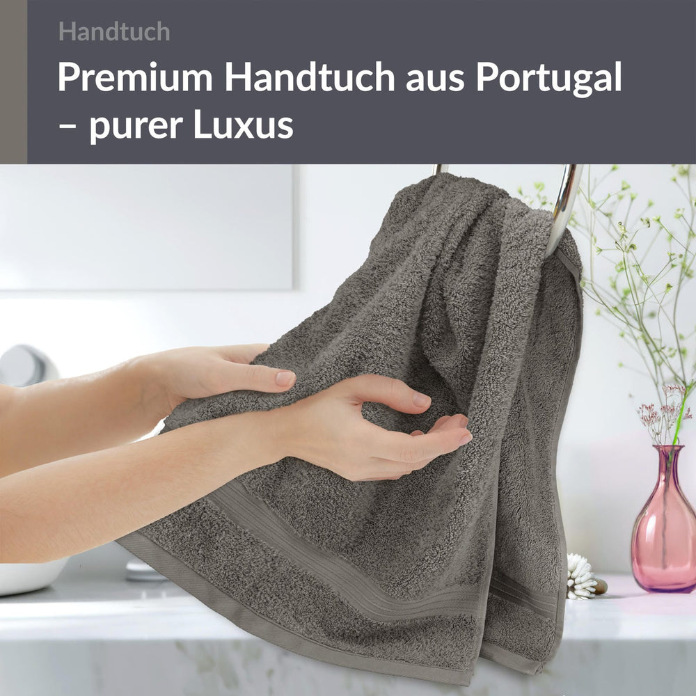 Frottee Handtuch 50x100 cm Grau - Dunkelgrau