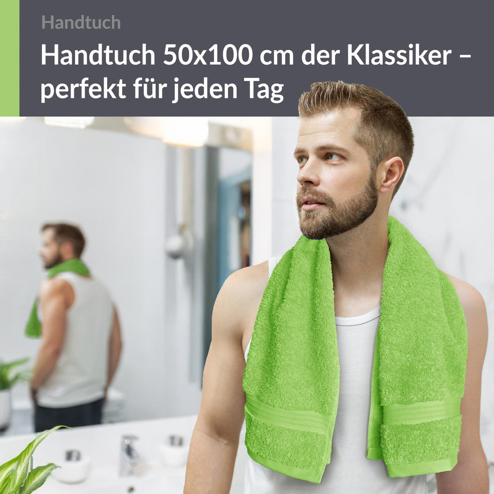 Frottee Handtuch 50x100 cm Grün - Apfel