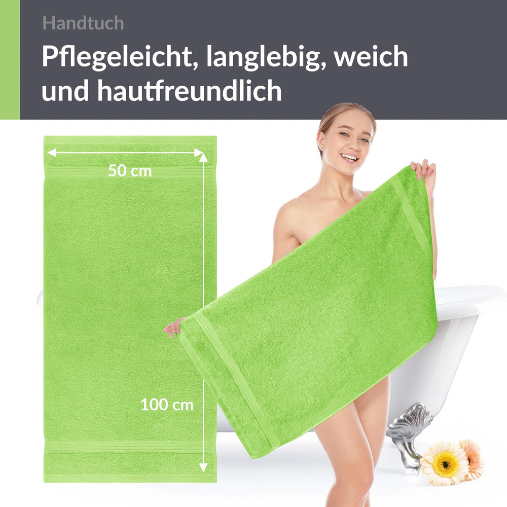 Frottee Handtuch 50x100 cm Grün - Apfel