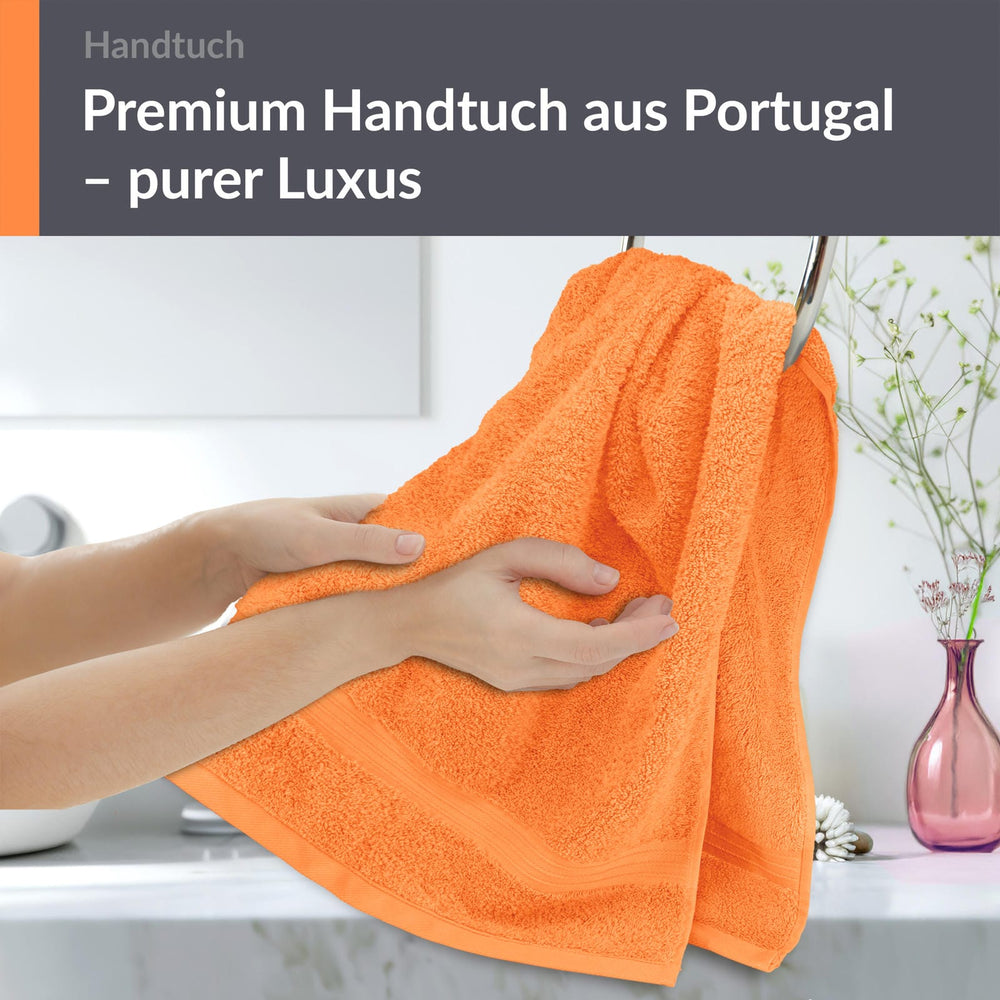 Frottee Handtuch 50x100 cm Orange - Blutorange