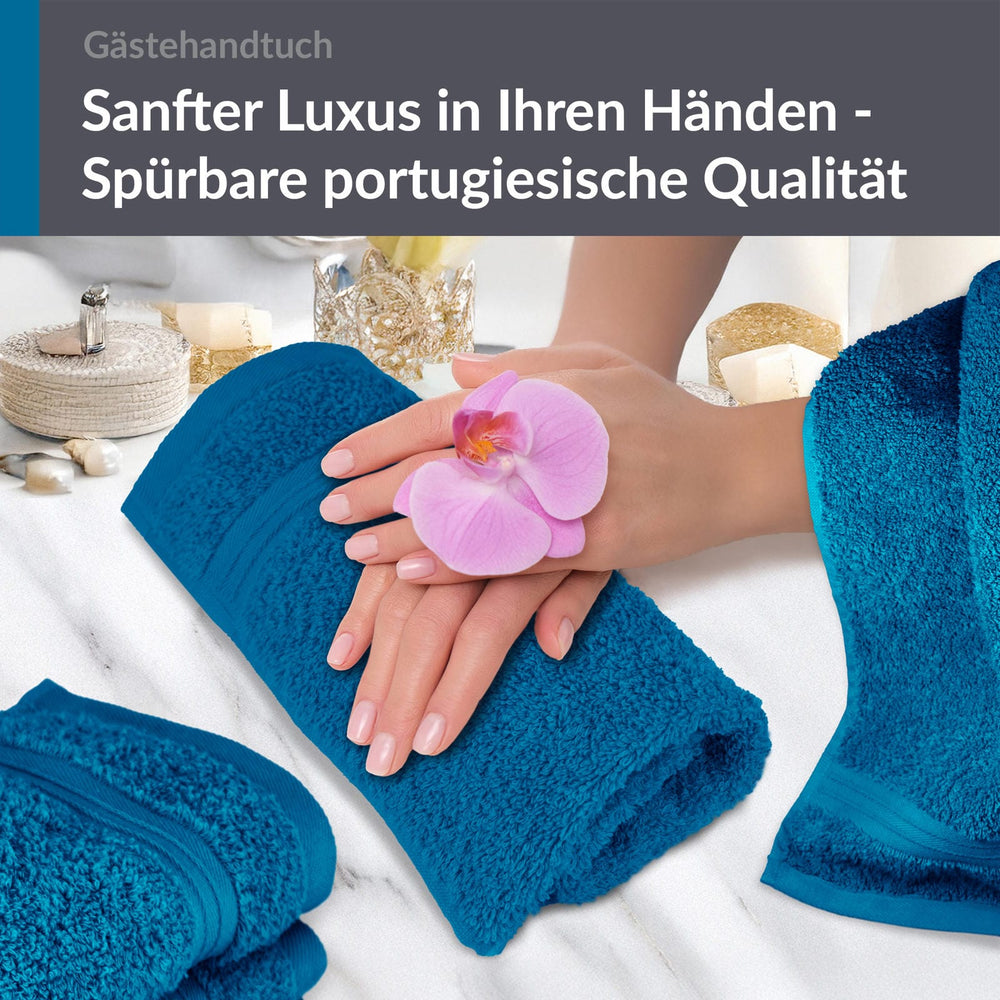Gästehandtuch 30x50 cm 4er Set  Blau - Petrol