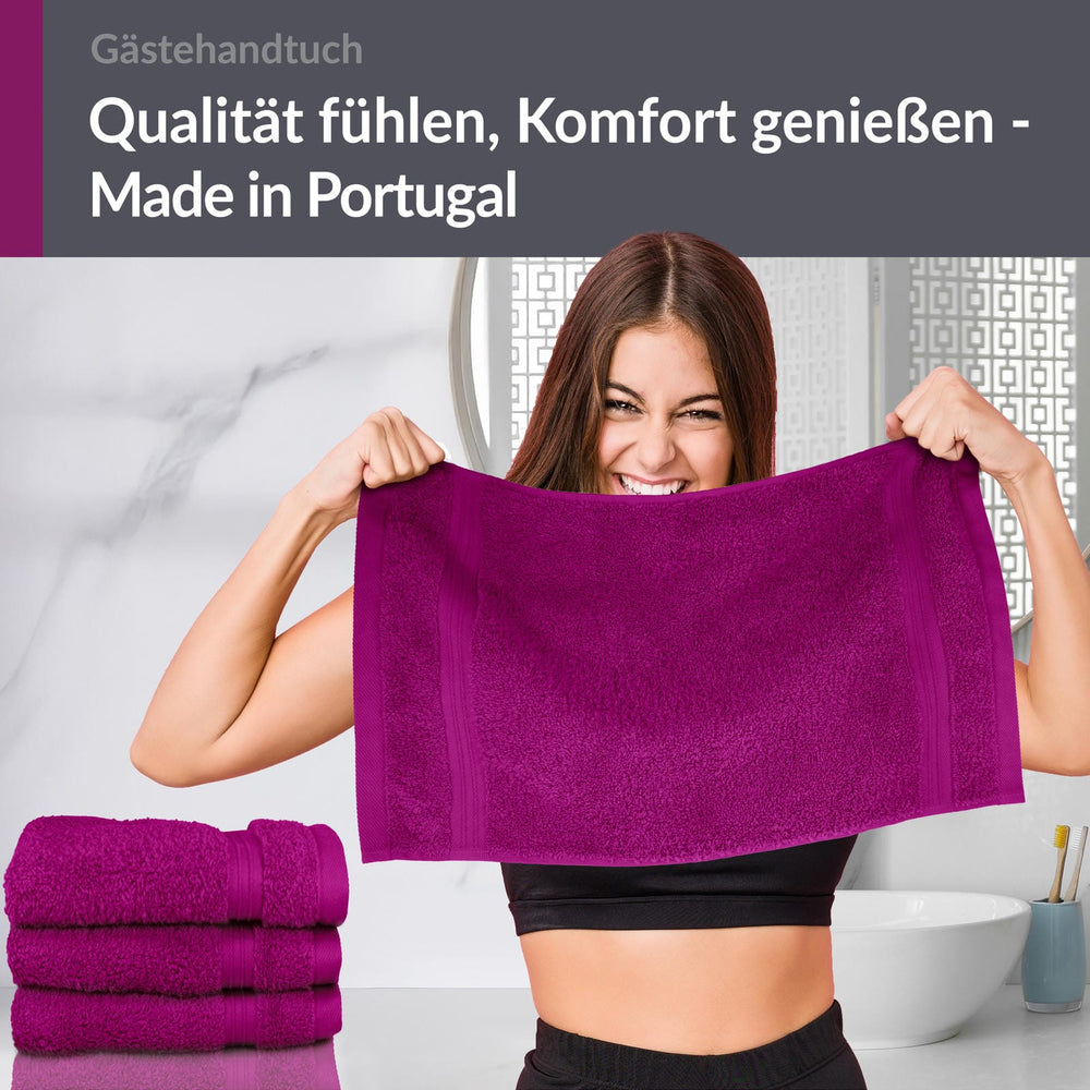 Gästehandtuch 30x50 cm 4er Set  Violett - Orchidee