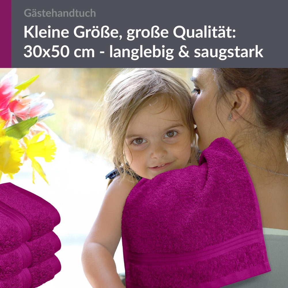 Gästehandtuch 30x50 cm 4er Set  Violett - Orchidee