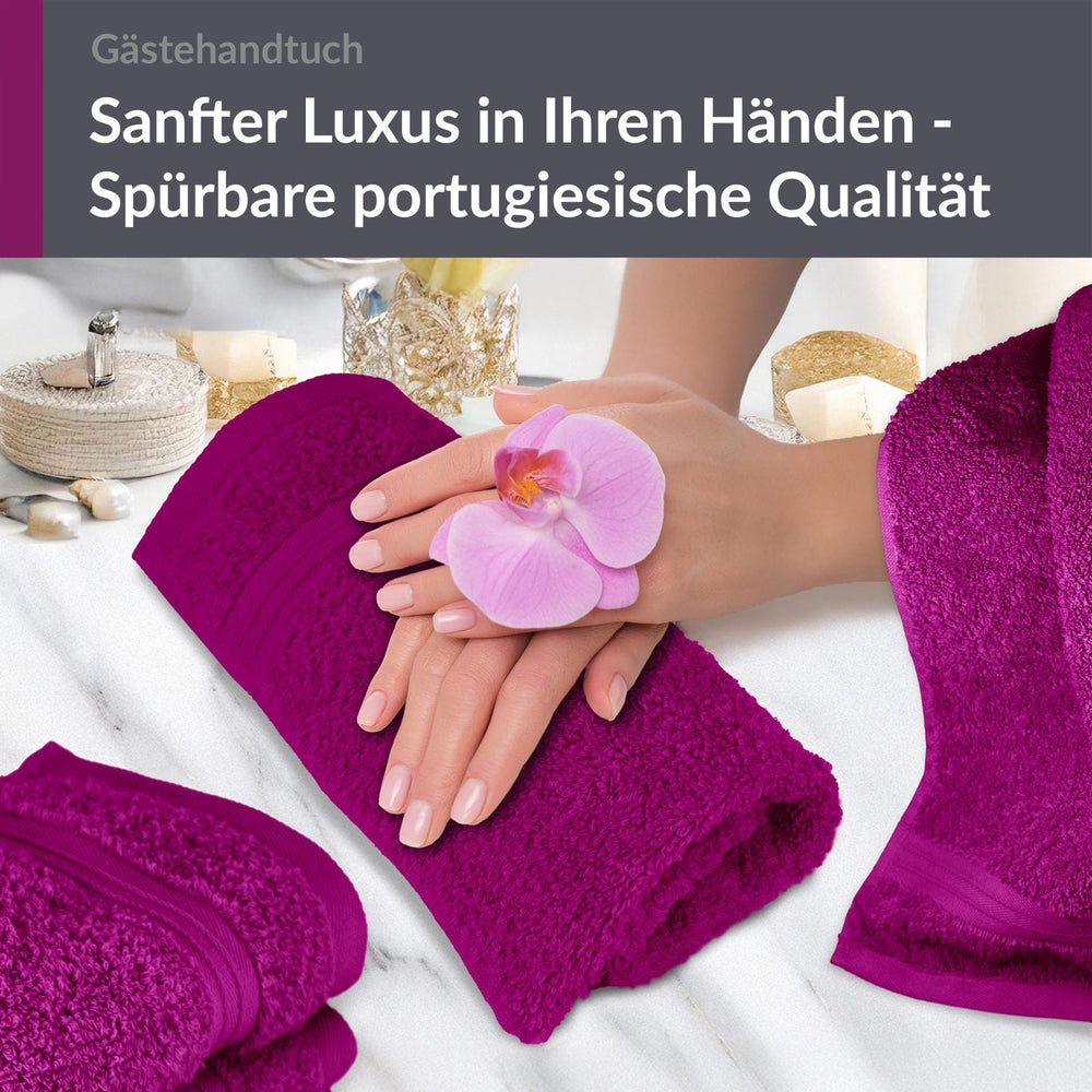 Gästehandtuch 30x50 cm 4er Set  Violett - Orchidee